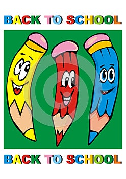 Back to school, crayons, vector background