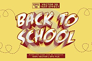 Back to School 3D Cartoon Style Editable Text Effect