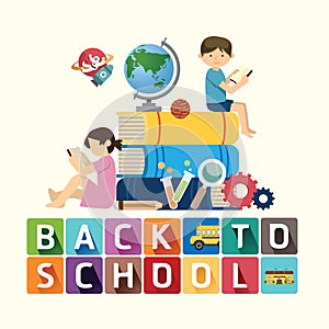 Back to school design education idea. Vector illustration.