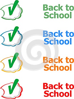 Back to school. Design elements, speech bubble for the text on white, education