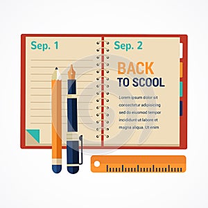 Back to school diary notebook