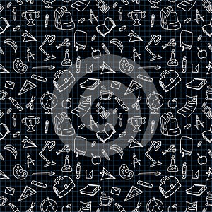 Back to school doodle line drawing vector illustration black and white color