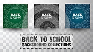 Back to school doodles in chalkboard background collections