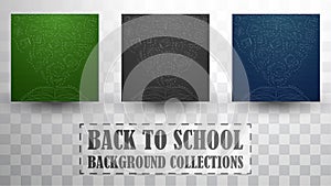 Back to school doodles in chalkboard background collections