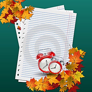 Back to school, education autumn style vector illustration