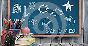 Back to school Education drawing on blackboard