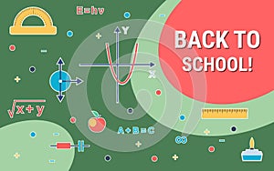 Back to school, education flat design style vector concept illustration