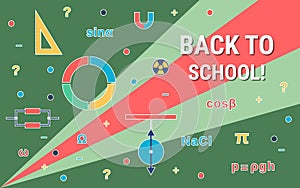 Back to school, education flat design style vector concept illustration