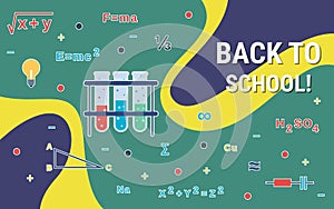 Back to school, education flat design style vector concept illustration