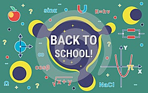 Back to school, education flat design style vector concept illustration