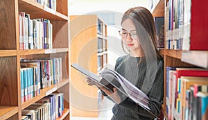 Back to school education knowledge college university concept, Beautiful female college student holding her books smiling happily