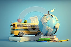 Back to school, education and learning concept. School accessori photo