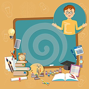 Back to school education school board schoolboy classroom