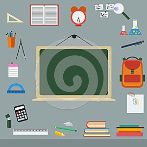 Back to School Equipment Icons Set