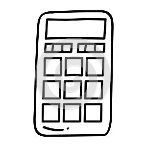 Calculator Doodle Line Drawing Illustration