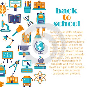 Back to school flat banner