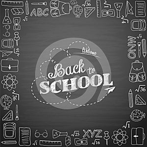 Back to school hand-drawn doodles background