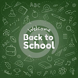 Back to school hand-drawn doodles background