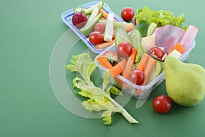 Back to school healthy lunch box.