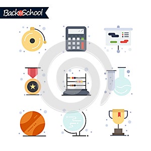 Back to School icon. Education and Learning line icons set