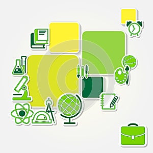 Back to school and icon set