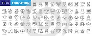 Back to school icon set with 50 different vector icons related with education photo