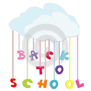 Back to school illustration with colored letters