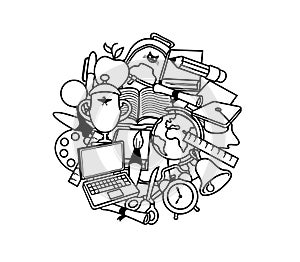 Back to school illustration Logo Vector