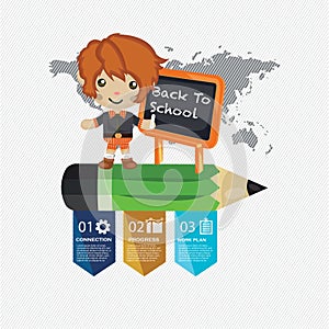 Back to school infographic. Vector illustration decorative design