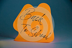 Back to school - the inscription on the sticker