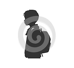 Back to school kid silhouette. Vector illustration desing