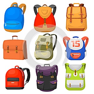 Back to School kids school backpack vector illustration photo