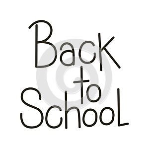 Back to school label on white background