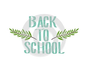 Back to school label on white background