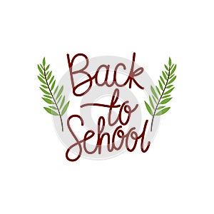 Back to school label on white background