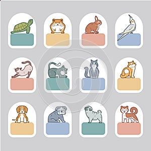 Back to school labels with cute animals