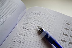 Back to school, learning to count and write numbers correctly