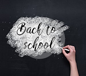 Back to school lettering on blackboard