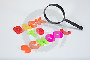 Back to school letters and magnifying glass