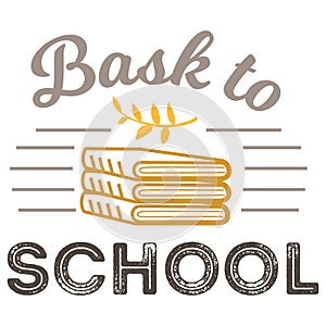 Back to school logo with books sign