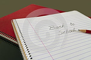 Back to school in notebook