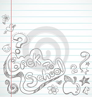 Back to school - notebook with doodles