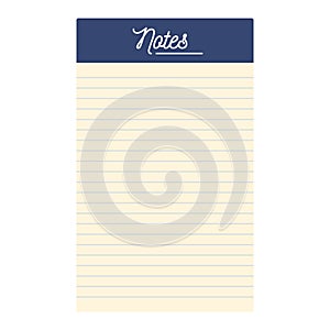 Back to school. Notes. Notebook with lines. Vector illustration, flat design