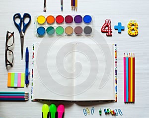 Back to school and office supplies background