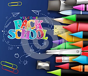 Back to School Patterned and Colorful Text Decorative Poster