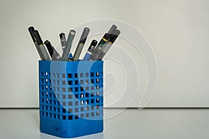 Back to school- pencil holder with gray pens