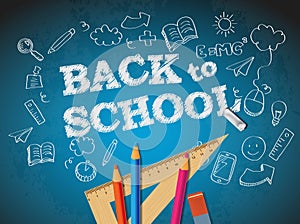 Back to school poster with doodles