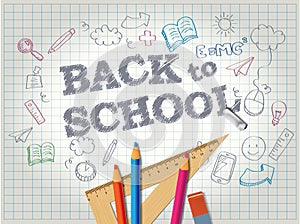 Back to school poster with doodles