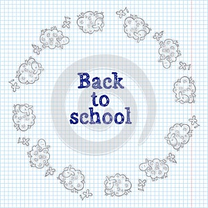 Back to school poster with doodles