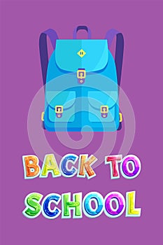 Back to School Poster with Fashionable Rucksack